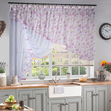 Шторы Джульетта (цветная) левая на ленте